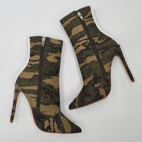 Steve Madden Rhinestone Studded Camouflage Booties - NWOT - Picture 9 of 16